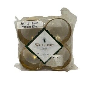 Beautiful Waterford Linens WC Designs Pearlized Napkin Rings (4)